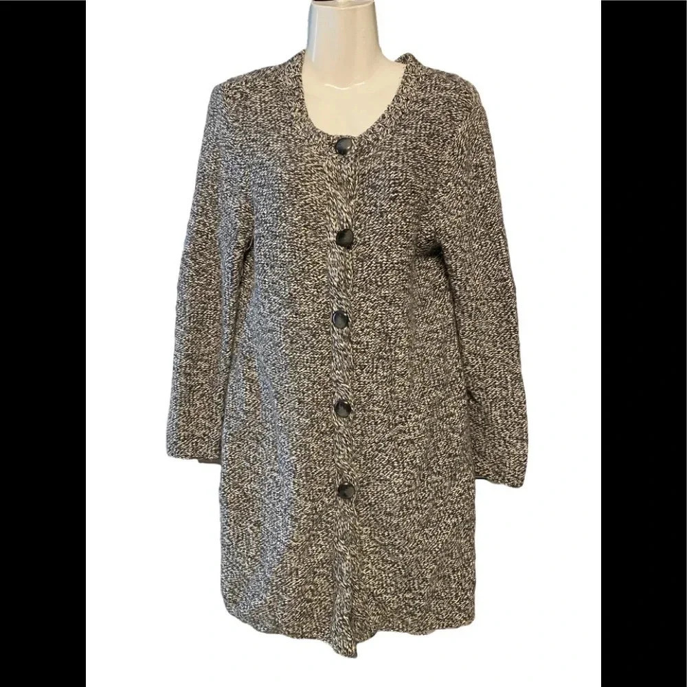 Talbots Wool Cashmere Rabbit Hair Blend Long Line Cardigan Sweater
